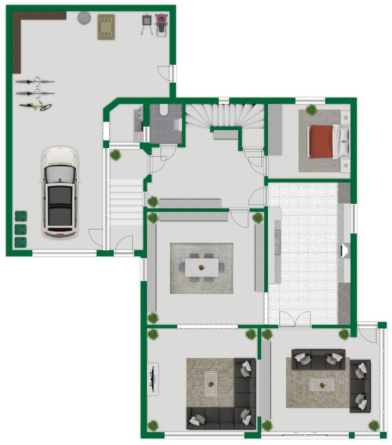 Grundriss-Skizze Erdgeschoss