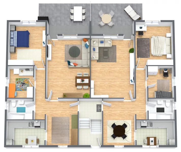 Grundriss-Skizze Erd- und Obergeschoss