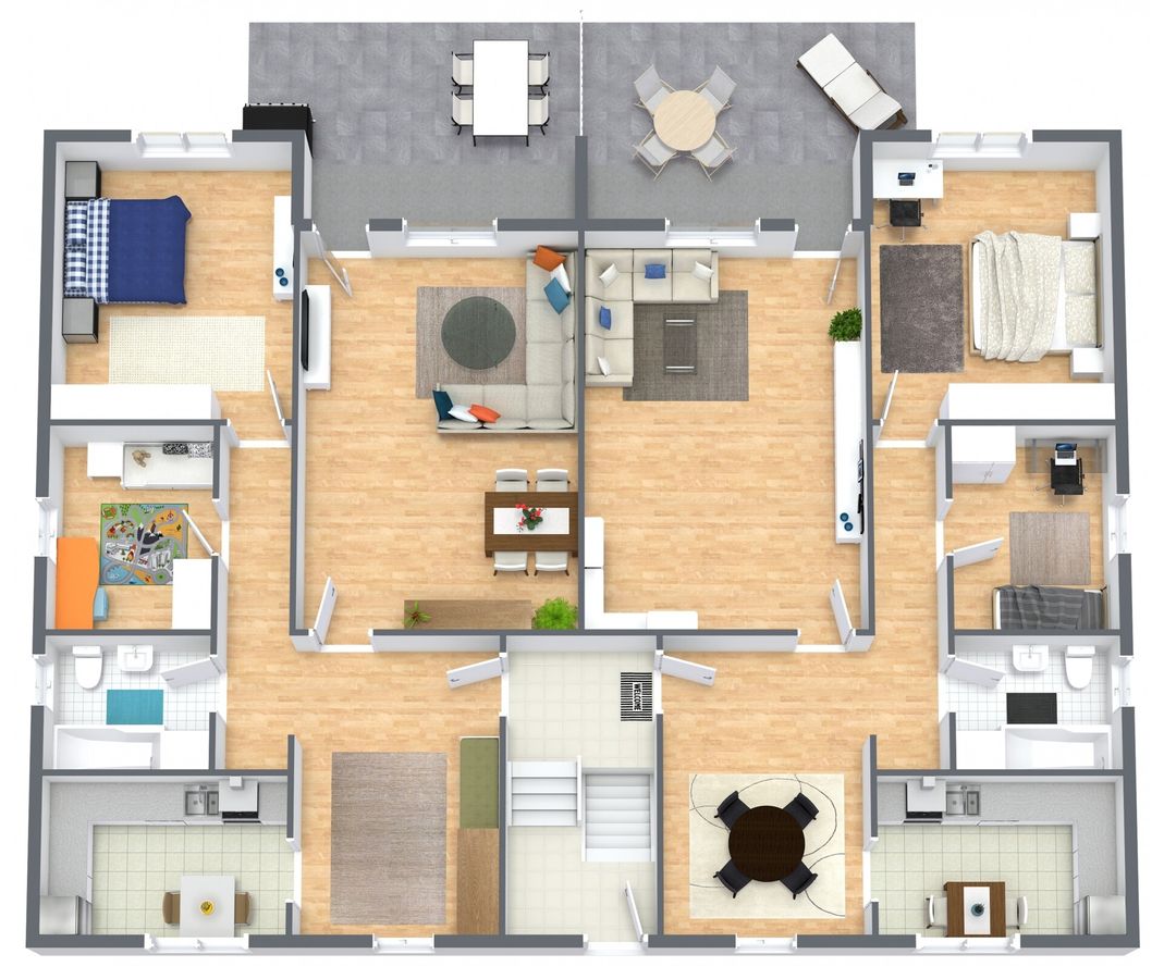 Grundriss-Skizze Erd- und Obergeschoss