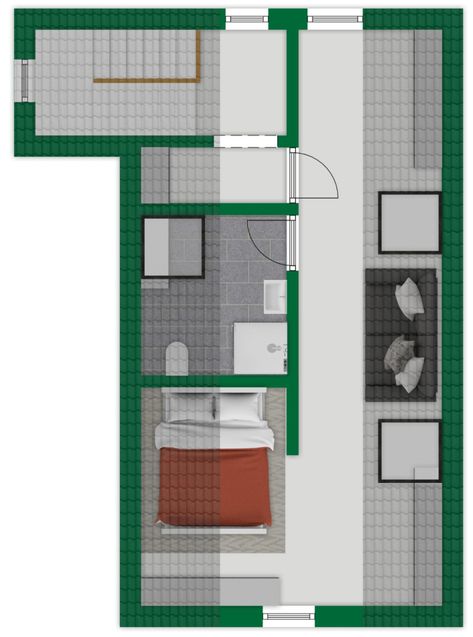 Grundriss-Skizze Obergeschoss