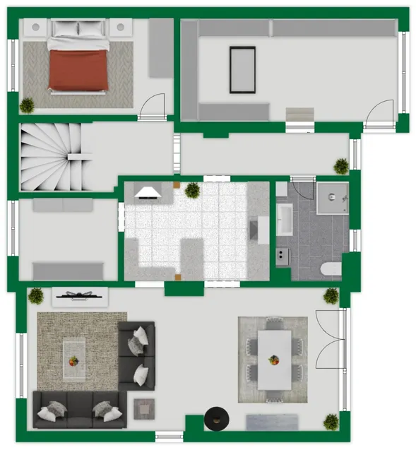 Grundriss-Skizze Erdgeschoss