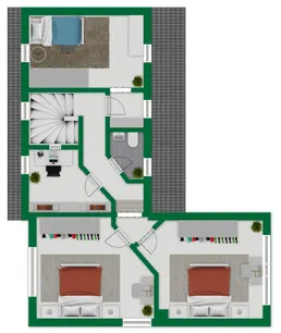 Grundriss-Skizze Obergeschoss