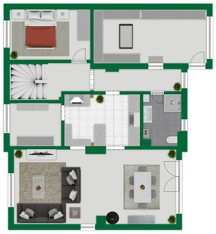 Grundriss-Skizze Erdgeschoss