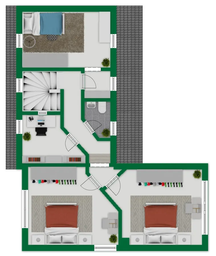 Grundriss-Skizze Obergeschoss