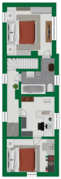 Grundriss-Skizze Obergeschoss