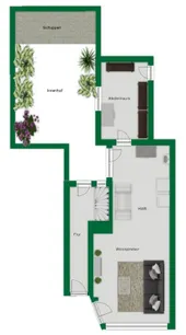 Grundriss-Skizze Erdgeschoss & Innenhof