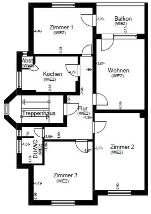 Grundriss-Skizze Obergeschoss
