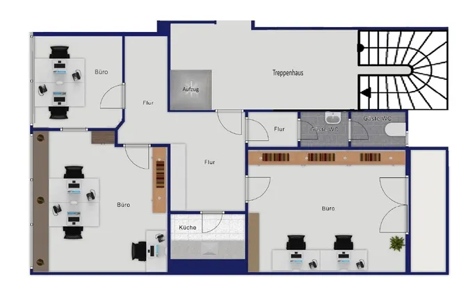 Grundriss Büro 60 m²
