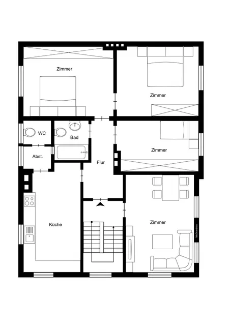 Erdgeschoss + Obergeschoss