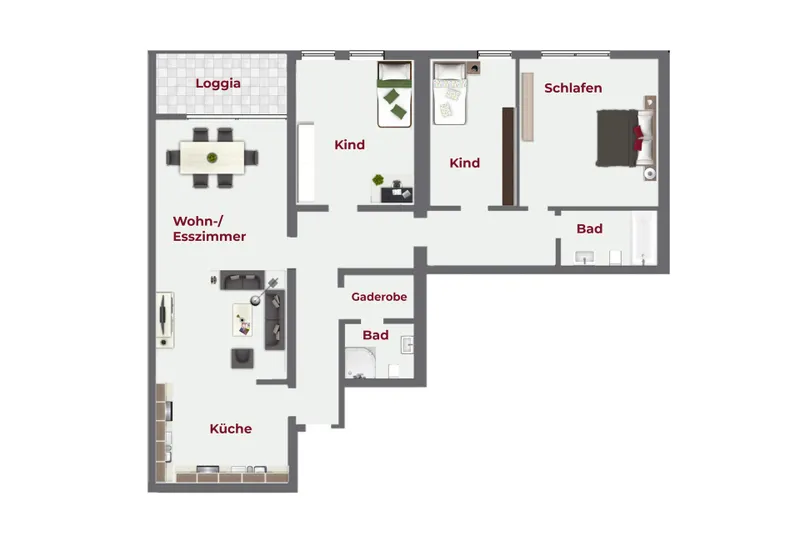 4-Zimmer-Wohnung mit Loggia und Garage – zentrale Lage !