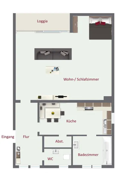Modernes 1- Zimmer Apartment in zentraler, aber ruhiger Lage