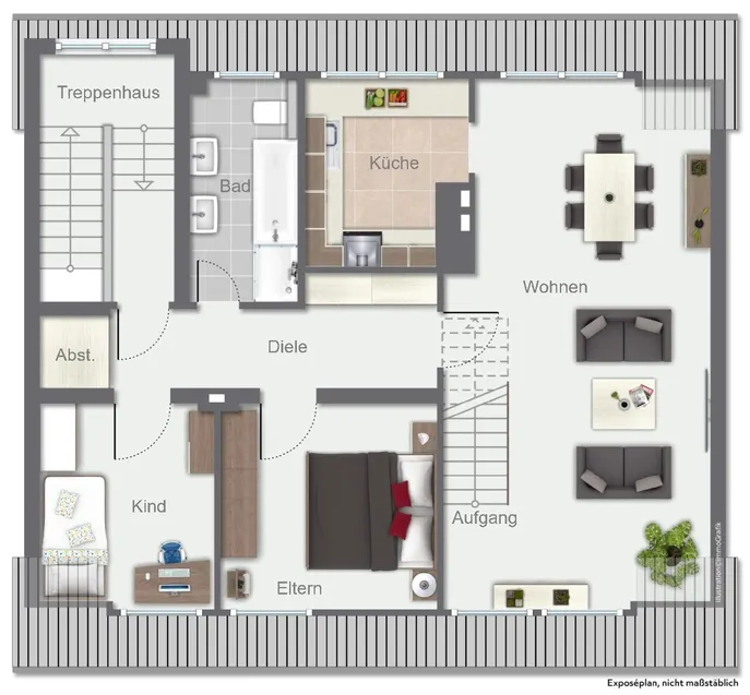 Wohnung DG (vermietet)
