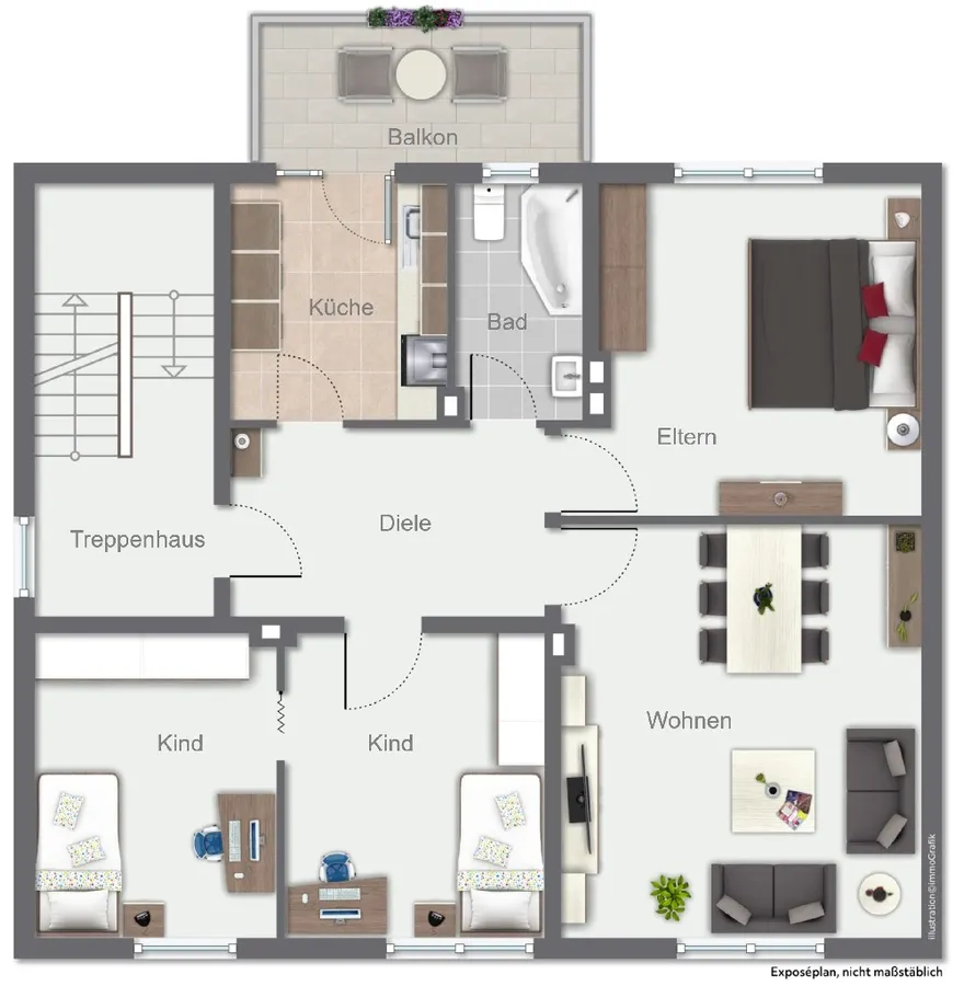 Wohnung OG (vermietet)