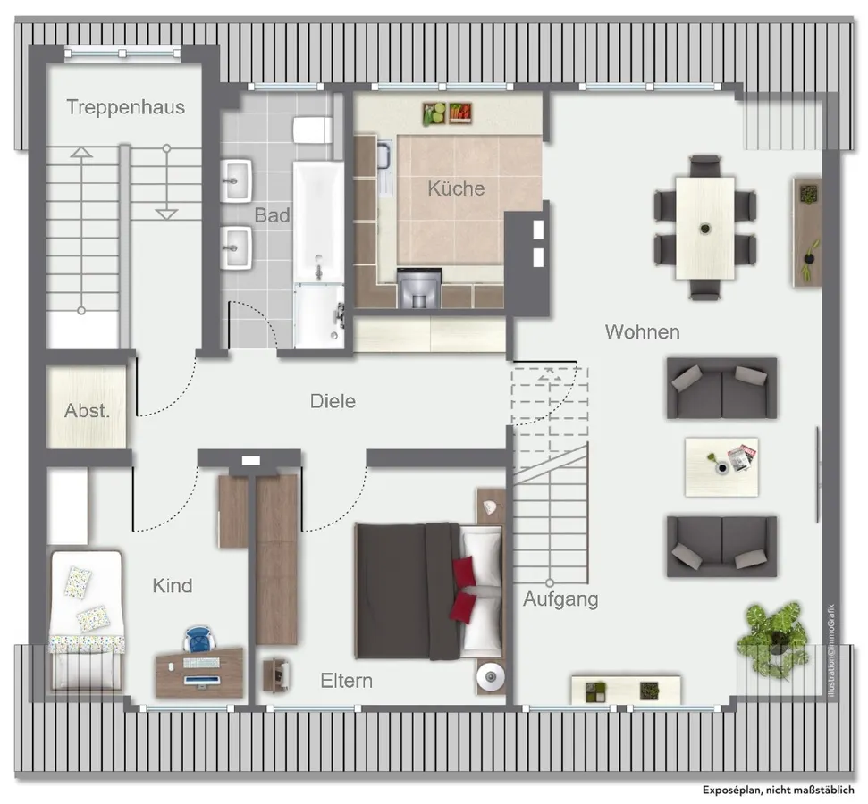 Wohnung DG (vermietet)