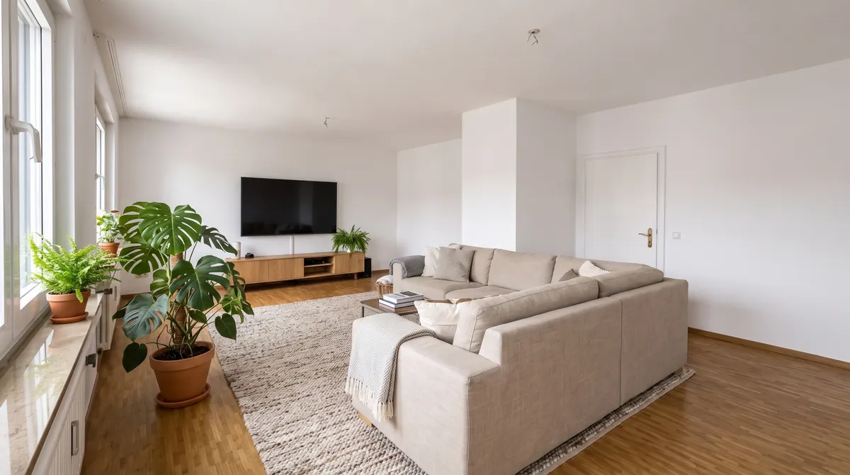 Wohnzimmer (KI gestaged)