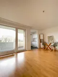 Blick zum Balkon