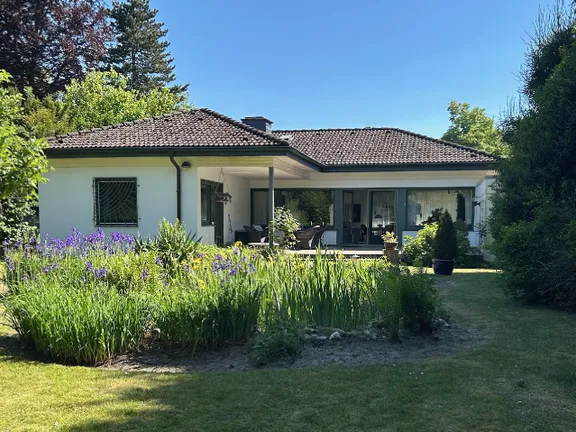 Gartenansicht mit Teich