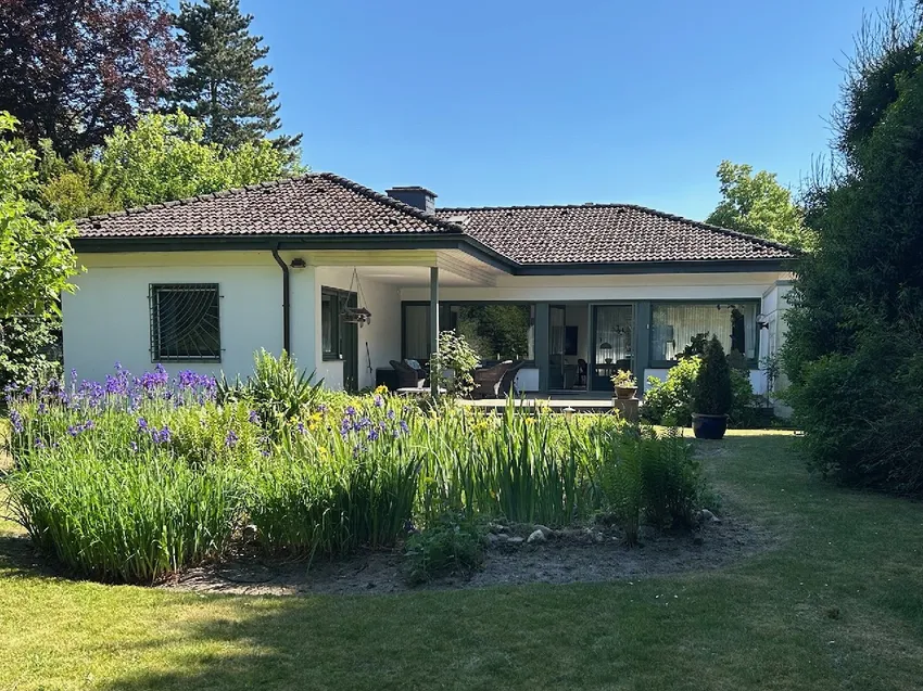 Gartenansicht mit Teich