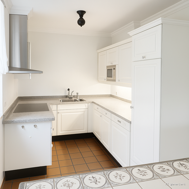 Teiloffene Küche KI bearbeitet