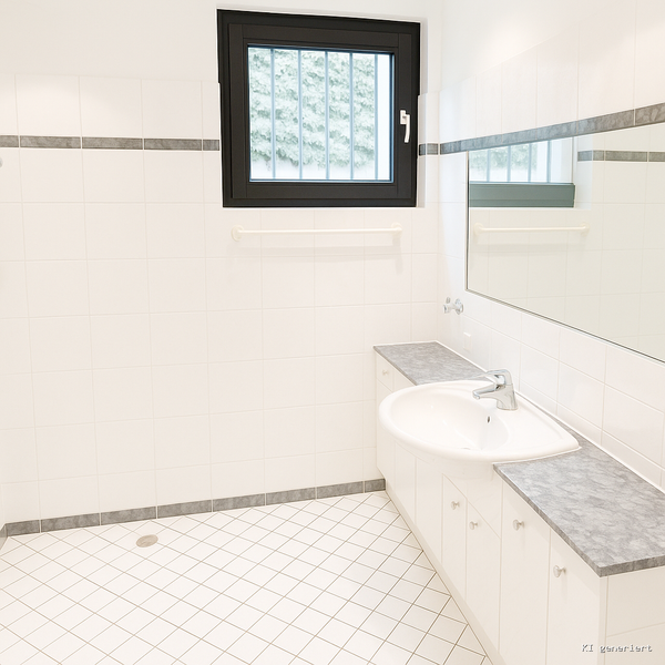 Duschbad Gartengeschoss KI bearbeitet