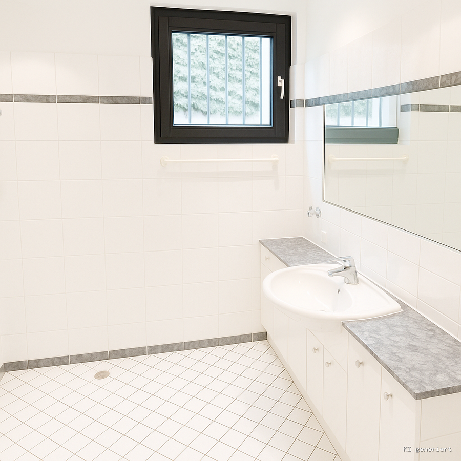 Duschbad Gartengeschoss KI bearbeitet