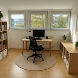 Arbeitszimmer mit KI bearbeitet