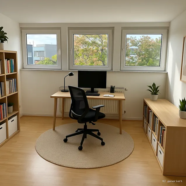Arbeitszimmer mit KI bearbeitet