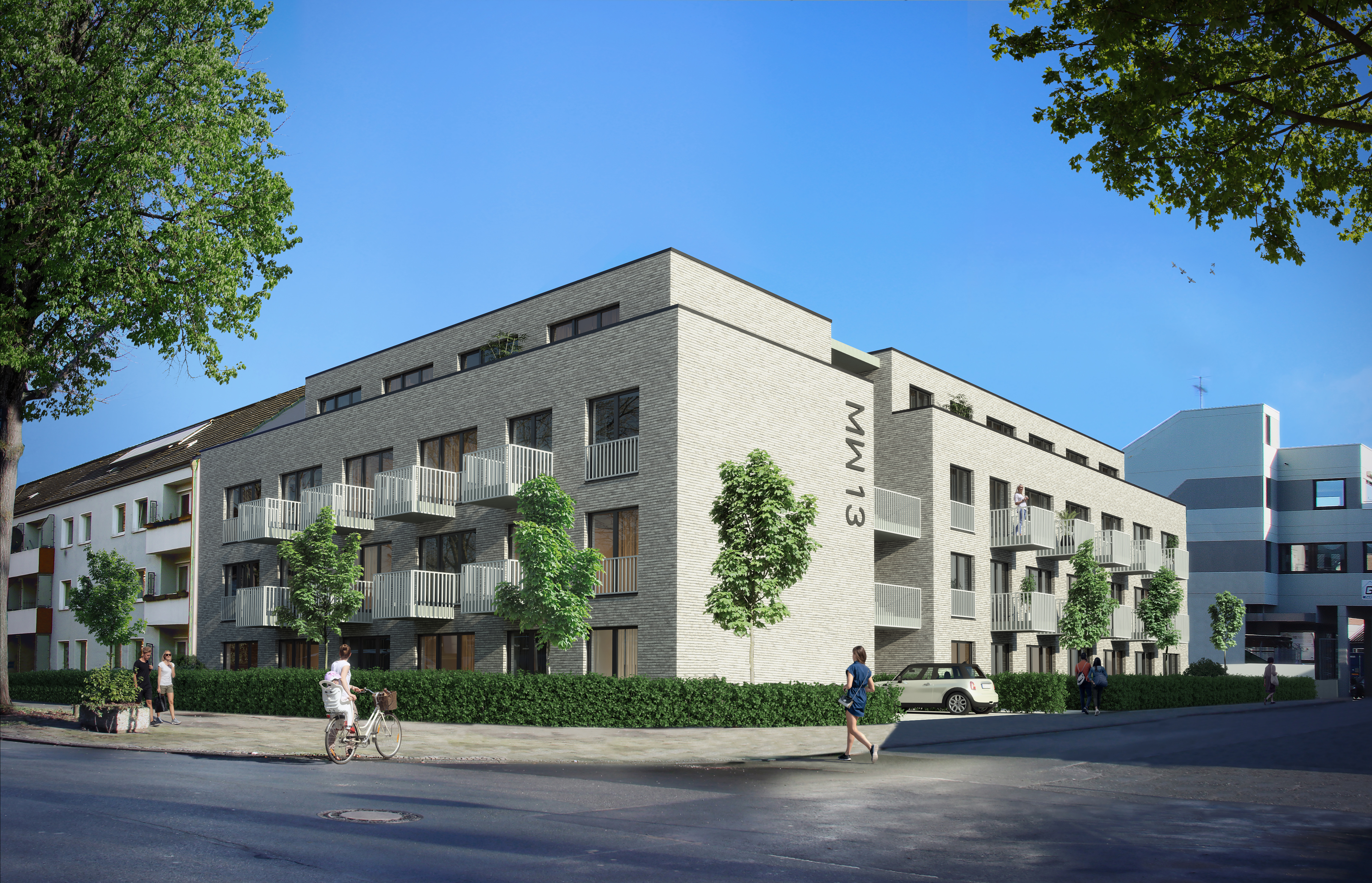 Neubau: 1-Zimmer-Wohnung mit Einbauküche und Terrasse