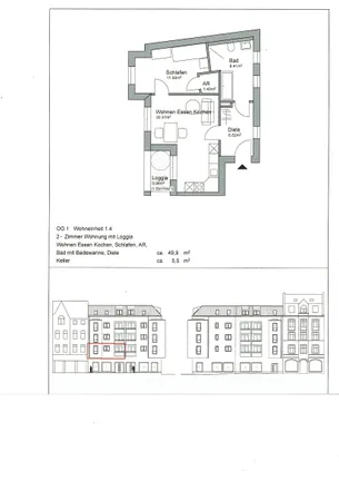 Grundriss 1.OG 49,90 m²