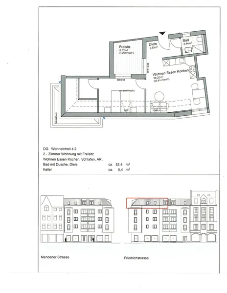Dachgeschoss 62 m²