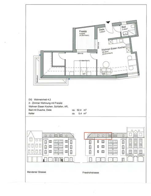 Dachgeschoss 62 m²