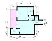 2D Grundriss mit Wohnflächenberechnung