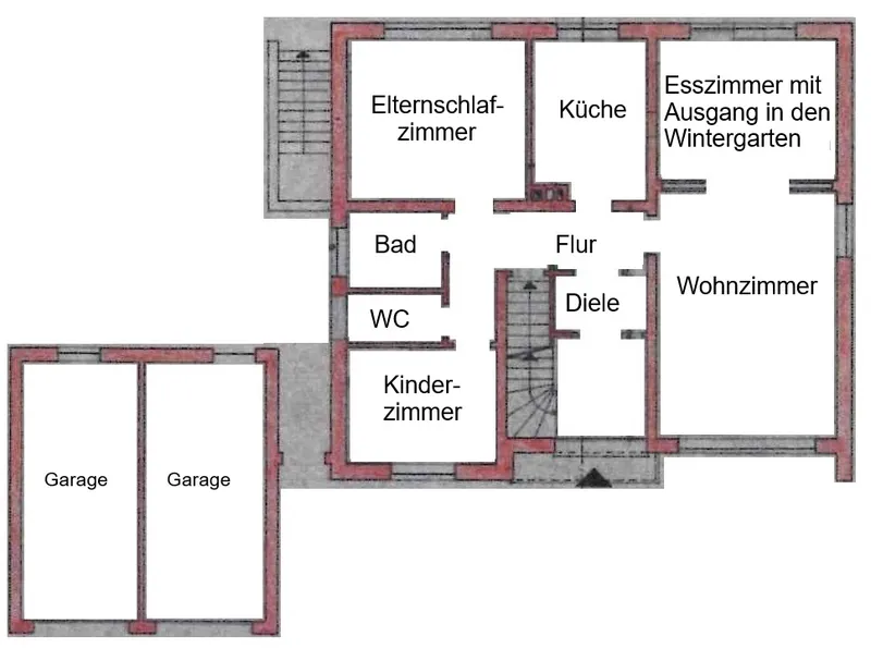 Keine Originalzeichnung, die Unterlage dient lediglich zur Information - Grundriss Erdgeschoss