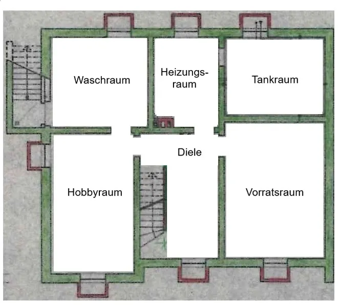 Keine Originalzeichnung, die Unterlage dient lediglich zur Information - Grundriss Kellergeschoss
