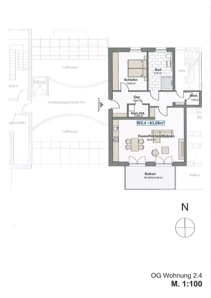 Grundriss Wohnung 2.4