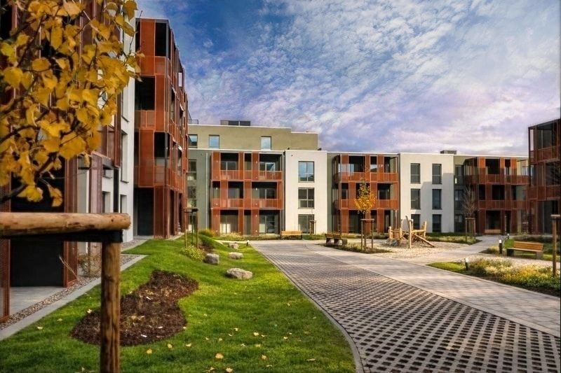 Attraktiv gestalteter Innenhof