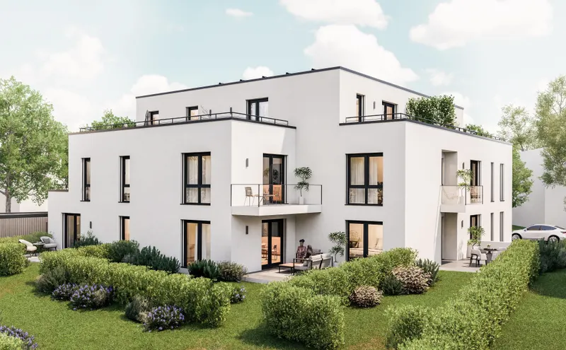 Gartenansicht Mehrfamilienhaus