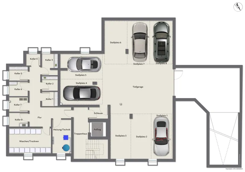 Grundriss Tiefgarage