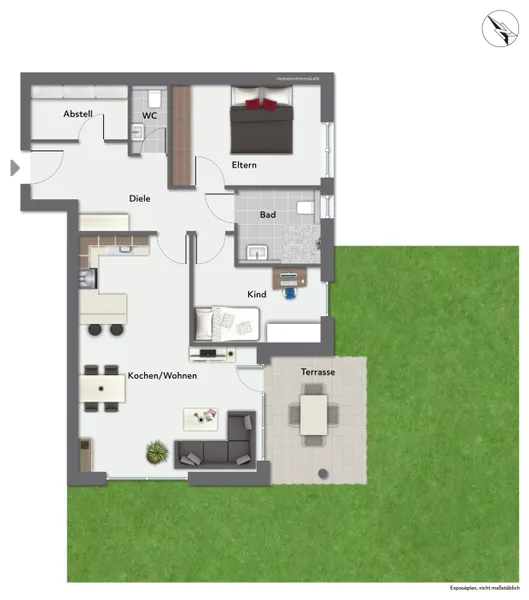 Grundriss Wohnung 1