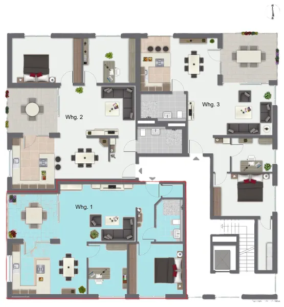 Grundriss Wohnung 1
