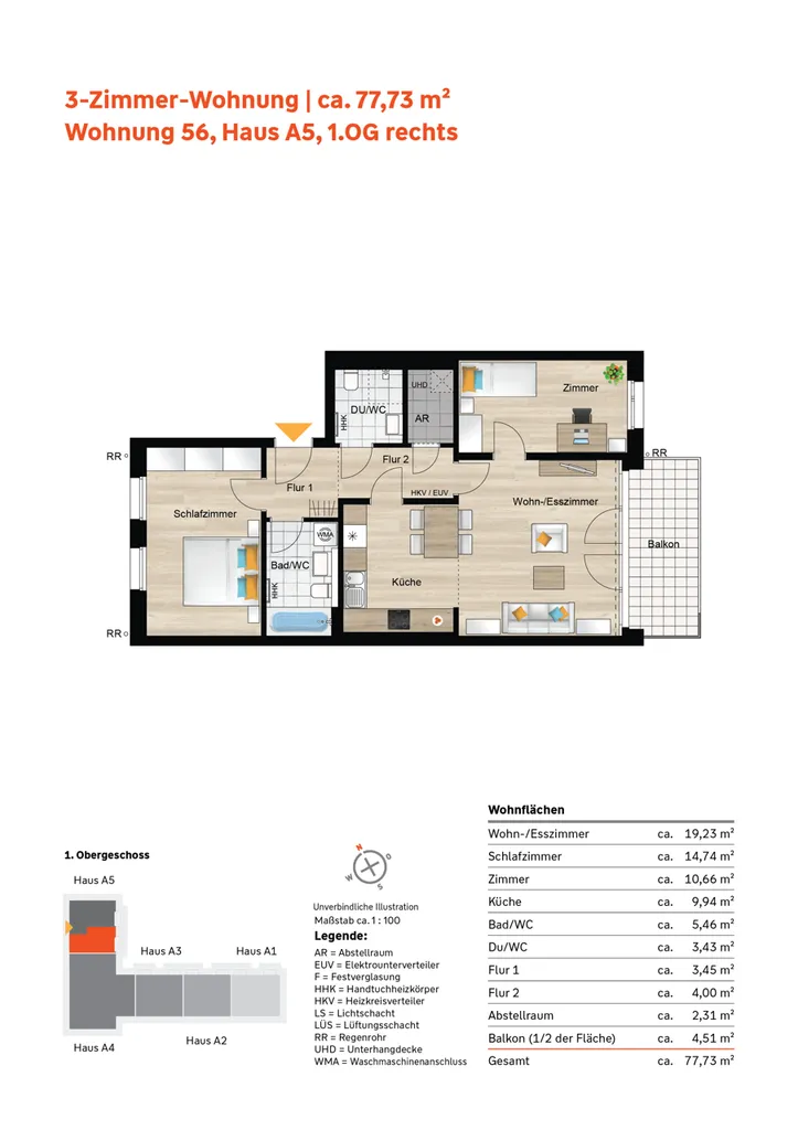 Grundriss WE 56
