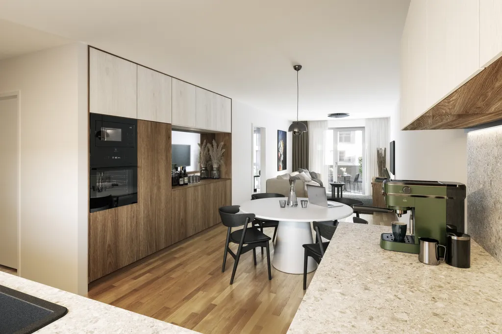 header_unverbindliche Illustration Wohnen/Essen/Kochen ETW B12, B08, B16, B20