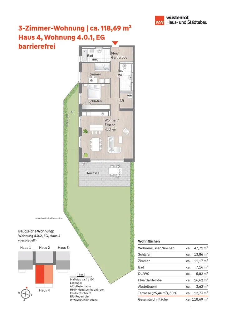 Grundriss_3-Zimmer-Wohnung 4.0.1_Haus 4_EG + 4.0.2 gespiegelt