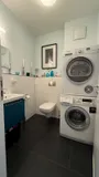 Waschmaschine und Trockneranschluss im Gäste WC