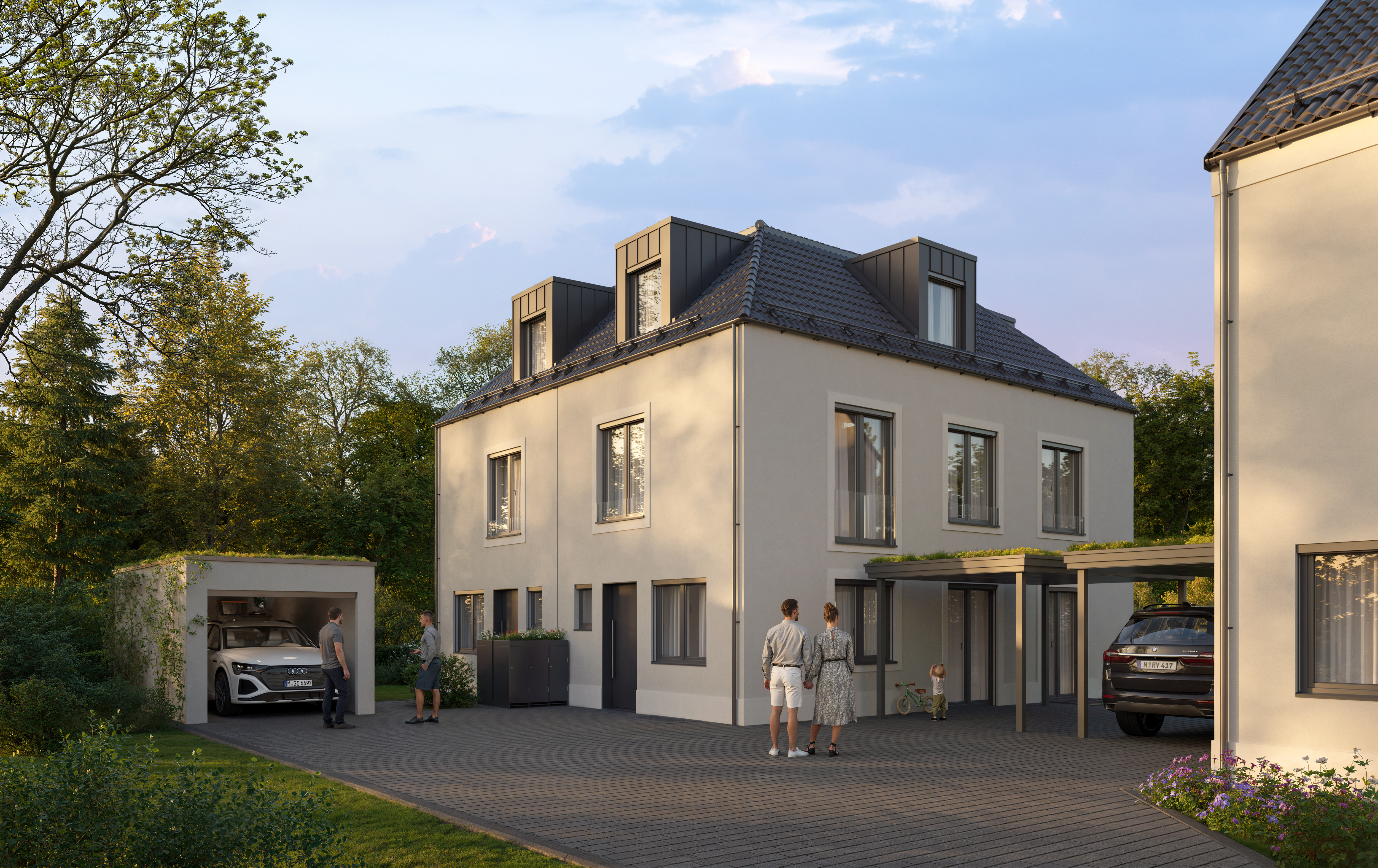Doppelhaus Einfahrt