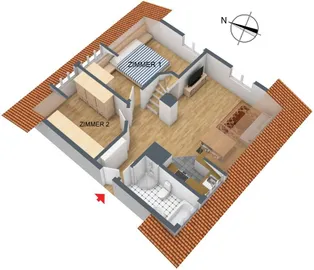 3-D Grundriss Dachgeschoss