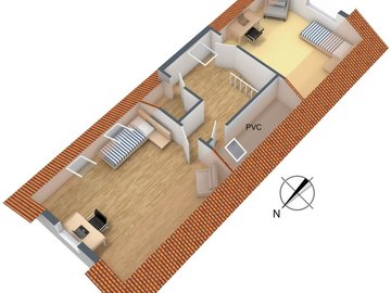 3-D Grundriss Dachgeschoss