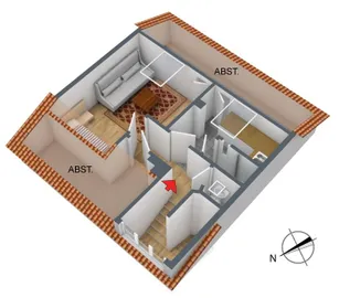 3-D Grundriss Dachgeschoss