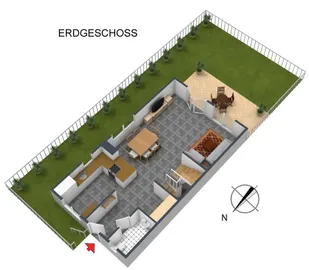 3-D Grundriss Erdgeschoss