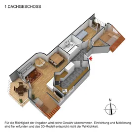 3-D Grundriss DG 1